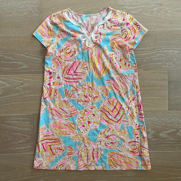 Lilly Pulitzer Girl's Mini Brewster Dress Breakwater Blue Medium/Large - Picture 1 of 4